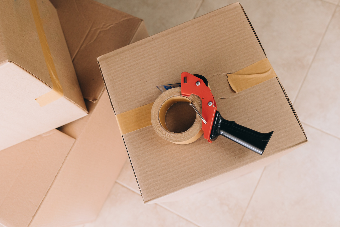 Moving In Packing Tape and Boxes